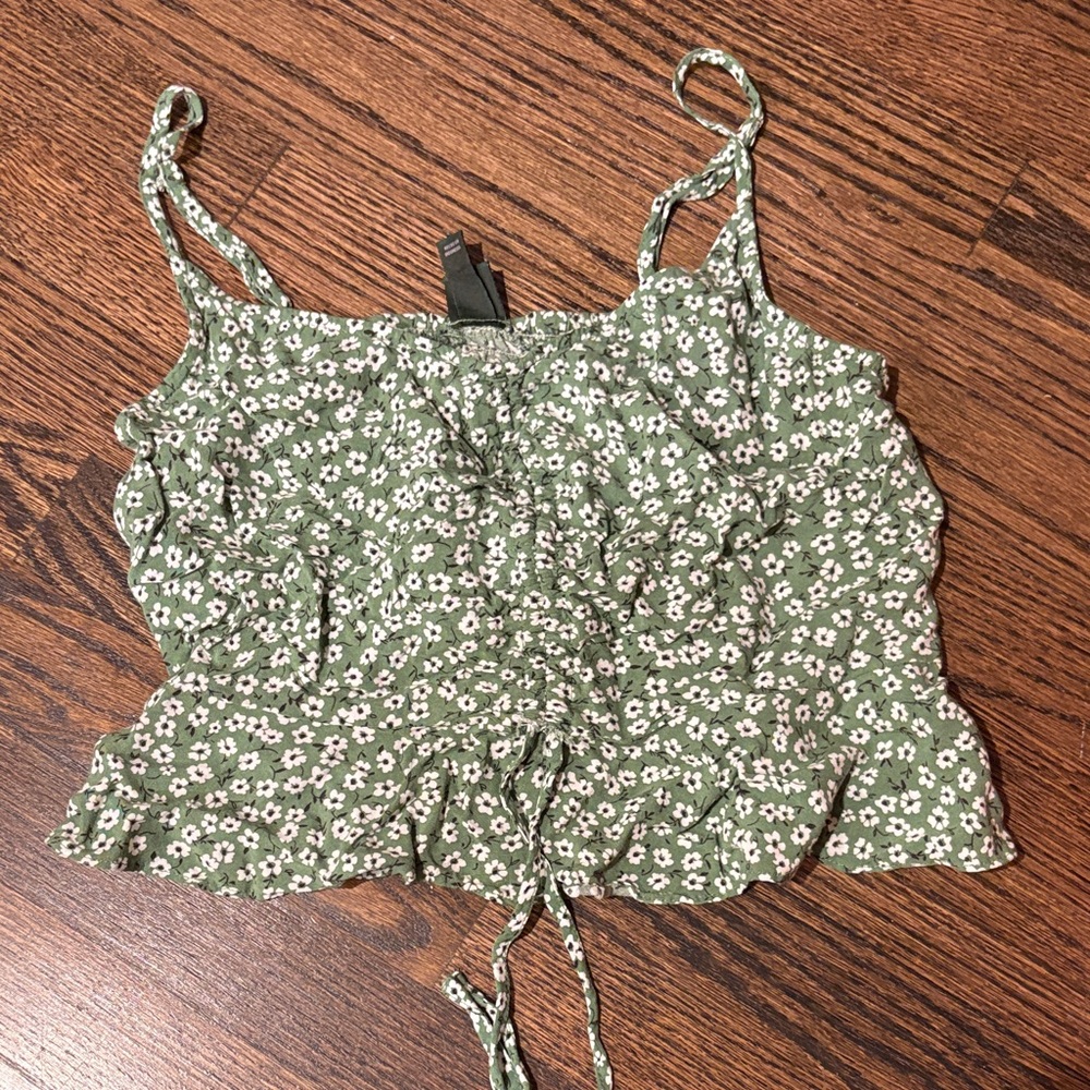 wild fable Green Floral Crop Top